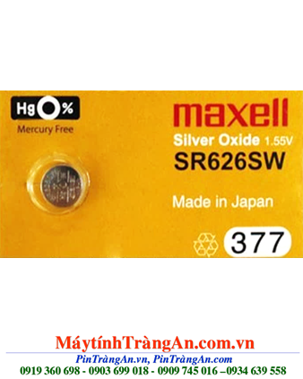 Pin đồng hồ Maxell SR626SW/377 Silver Oxide 1.55v chính hãng Made in Japan
